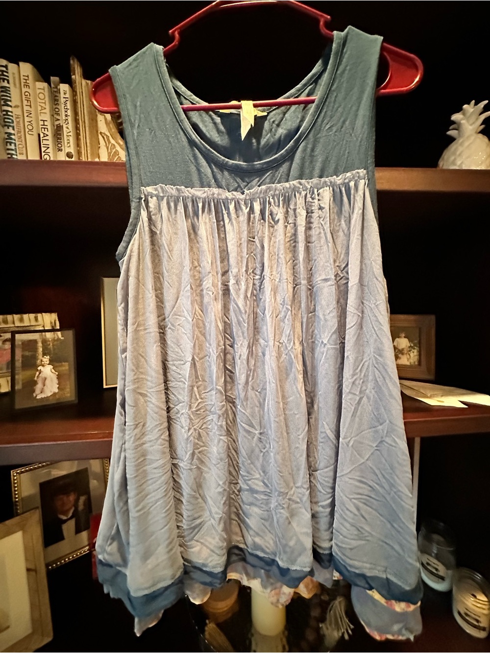 Matilda Jane Two-Tone Blue Layered Swing Tank